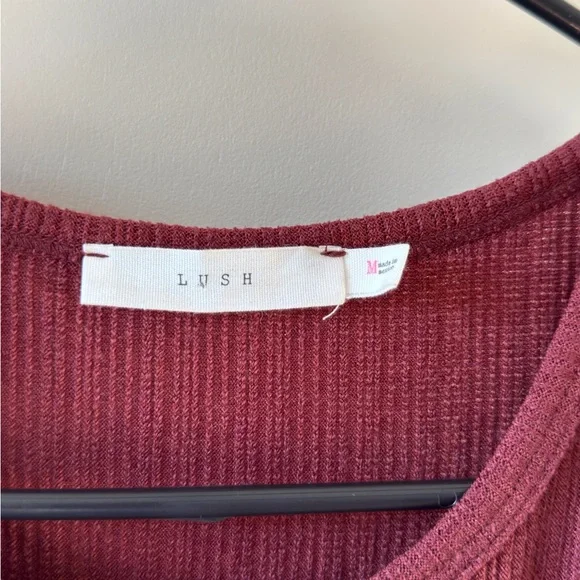 Lush Burgundy Knit Midi Dress - Picture 3 of 4